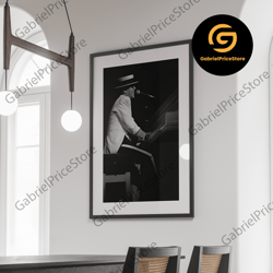 high quality decorative wall art, elton john concert canvas, black and white, vintage wall art, elton john print, music