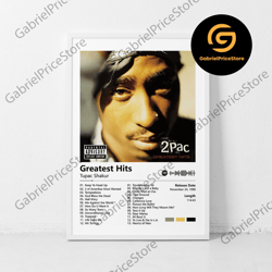 high quality decorative wall art, greatest hits tupac shakur music canvas, room aesthetic wall art for girl and boy teen