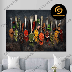 high quality decorative wall art, kitchen wall art kitchen canvas wall art kitchen prints kitchen artwork herbs spices-2