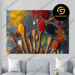 high quality decorative wall art, kitchen wall art kitchen canvas wall art kitchen prints kitchen artwork herbs spices-3