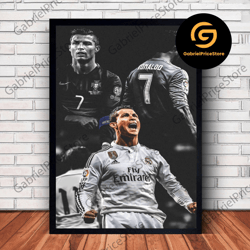 high quality decorative wall art, cristiano ronaldo football poster canvas wall art family decor, home decor, frame opti