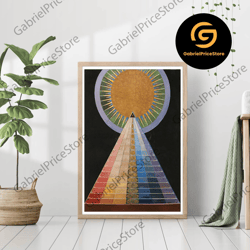 high quality decorative wall art, hilma af klint altarpiece modern abstract art pyramid chakras canvas poster frame prin