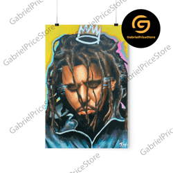 high quality decorative wall art, j cole - fine art print, j cole wall art, j cole rap poster, j cole dreamville hand-pa