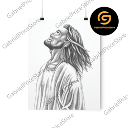 high quality decorative wall art, jesus - fine art print, jesus wall art, faith christianity poster print, hand-drawn je