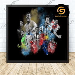 high quality decorative wall art, lionel messi and ronaldo football poster canvas wall art family decor, home decor