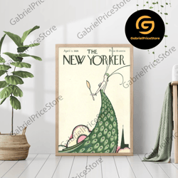 high quality decorative wall art, the new yorker 1926 magazine vintage cover illustration trendy boho chic fashion retro