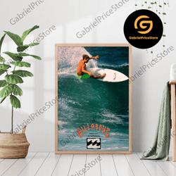high quality decorative wall art, vintage 1990 billabong surfing surfer retro poster canvas print framed wall art beach