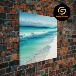 high quality decorative wall art, serene beach scene bora bora art framed canvas print wood frame wall art boho style pr