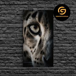 High Quality Decorative Wall Art, Snow Leopard Photography Art, Framed Canvas Print, Predator Art, Big Cat Art