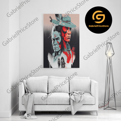 high quality decorative wall art, spaghetti western movie poster, fictional movie art, framed canvas print, wall art, wa