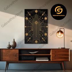 high quality decorative wall art, tarot card art, tarot decor, mystical wall art, celestial wall art, canvas print, wall