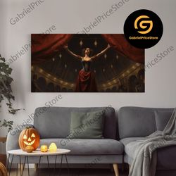 high quality decorative wall art, the haunted house, framed canvas art, painting of haunted victorian mansion, dark acad