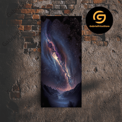 high quality decorative wall art, view of the milky way galaxy over a desert night sky, framed canvas print