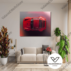 decorative wall art, porsche 911 print, porsche 911 canvas sport car red wall art print, office wall decor, ar poster ar