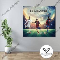 decorative wall art, ronaldinho messi ronaldo print wall art, cristiano ronaldo lionel messi ronaldinho poster, man cave