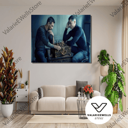 decorative wall art, ronaldo messi chess print wall art, ristiano ronaldo lionel messi chess print art canvas, man cave