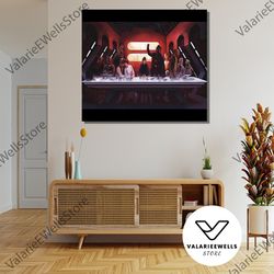 decorative wall art, starwars last supper print art, starwars movies poster art, clone wars, starwars wall decor, darth