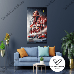 decorative wall art, the legends of scuderia ferrari poster, ferrari fans gift, sebastian vettel poster, michael schumac
