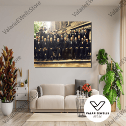 decorative wall art, the solvay conference 1927 canvas wall art, poster print art, home office wall decor, the solvay c