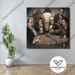 decorative wall art, famous gangsters canvas wall art, gangsters canvas print home decor,office decor, the godfather art