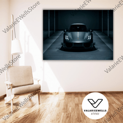 decorative wall art, gray porsche 911 print, porsche 911 canvas sport car wall art print, office wall decor, ar posters,
