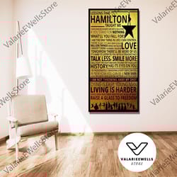 decorative wall art, hamilton musical theatre poster art canvas, hamilton taught theatre canvas wall art, musical print