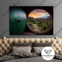 decorative wall art, hobbit hole canvas wall art prin,hobbit hole poster art, bag end wall decor, kids girl room decor,