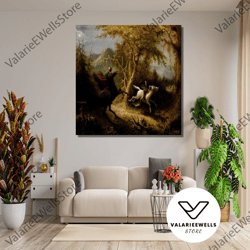 decorative wall art, hollow headless horseman pursuing ichabod crane 1858 print poster, john quidor legend of sleepy hol