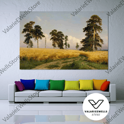 decorative wall art, ivan shishkin rye (1878) postercanvas wall art, ivan shishkin artworks print, ivan shishkin rye rep