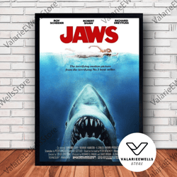 decorative wall art, decorate the living room, bedroom and workplace, jaws movie poster canvas wall art family decor, ho