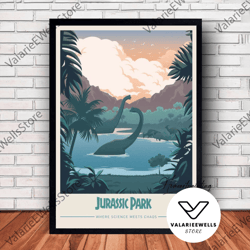 decorative wall art, decorate the living room, bedroom and workplace, jurassic park movie poster canvas wall art family