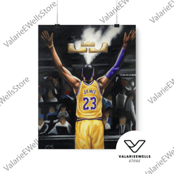 decorative wall art, decorate the living room, bedroom and workplace, lebron james - fine art print, lebron james chalk