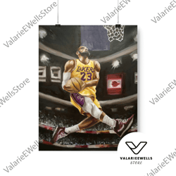 decorative wall art, decorate the living room, bedroom and workplace, lebron james - fine art print, lebron james dunk w