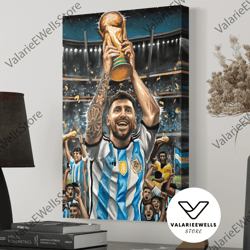decorative wall art, decorate the living room, bedroom and workplace, lionel messi - canvas print, fine art print, world