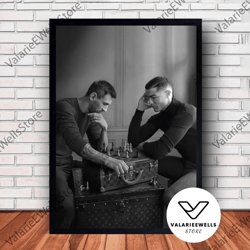 decorative wall art, decorate the living room, bedroom and workplace, lionel messi and ronaldo football poster canvas wa