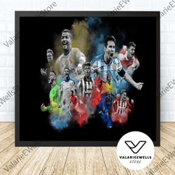 decorative wall art, decorate the living room, bedroom and workplace, lionel messi and ronaldo football poster canvas wa
