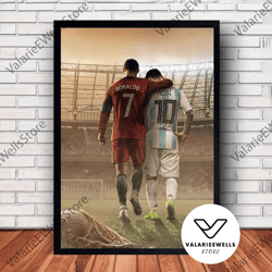 decorative wall art, decorate the living room, bedroom and workplace, lionel messi and ronaldo poster canvas wall art fa