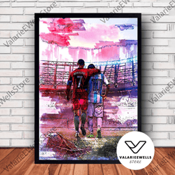 decorative wall art, decorate the living room, bedroom and workplace, lionel messi and ronaldo poster canvas wall art fa