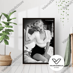 decorative wall art, decorate the living room, bedroom and workplace, marilyn monroe famous movie actress print black an
