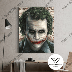 decorative wall art, decorate the living room, bedroom and workplace, the joker - fine art print, heath ledger joker wal