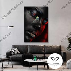 make up wall art, colorful canvas art, woman wall decor, roll up canvas, stretched canvas art, framed wall art painting