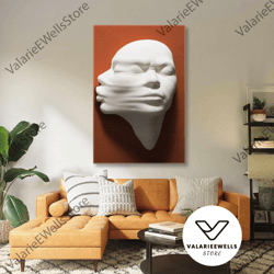 man canvas art, orange canvas art, kiss canvas art, statue wall decor, roll up canvas, stretched canvas art, framed wall