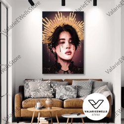 man man wall art, gold crown canvas art, modern wall decor, roll up canvas, stretched canvas art, framed wall art painti