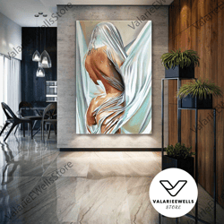nude wall art, woman canvas art, sexy woman wall decor, roll up canvas, stretched canvas art, framed wall art painting-1