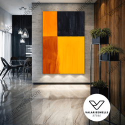 orange black geometric wall art, textural canvas art, modern wall decor, roll up canvas, stretched canvas art, framed wa