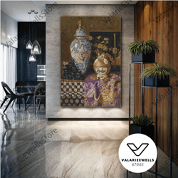 ottoman wall art, vase canvas art, sculpture canvas, wall decor, roll up canvas, stretched canvas art, framed wall art p