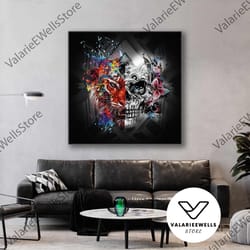 paint splashes tiger and mechanical head roll up canvas, stretched canvas art, framed wall art painting-2