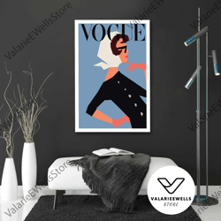 parisian women wall art, magazine cover canvas art, boho wall decor, roll up canvas, stretched canvas art, framed wall a