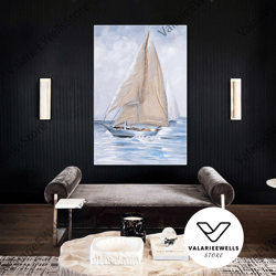 sailboats wall art, sea canvas art, living room wall art, nature canvas art, roll up canvas, stretched canvas art, frame