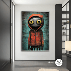 blue monster graffiti decorative wall art, modern street art, original graffiti art, abstract graffiti art, modern graff